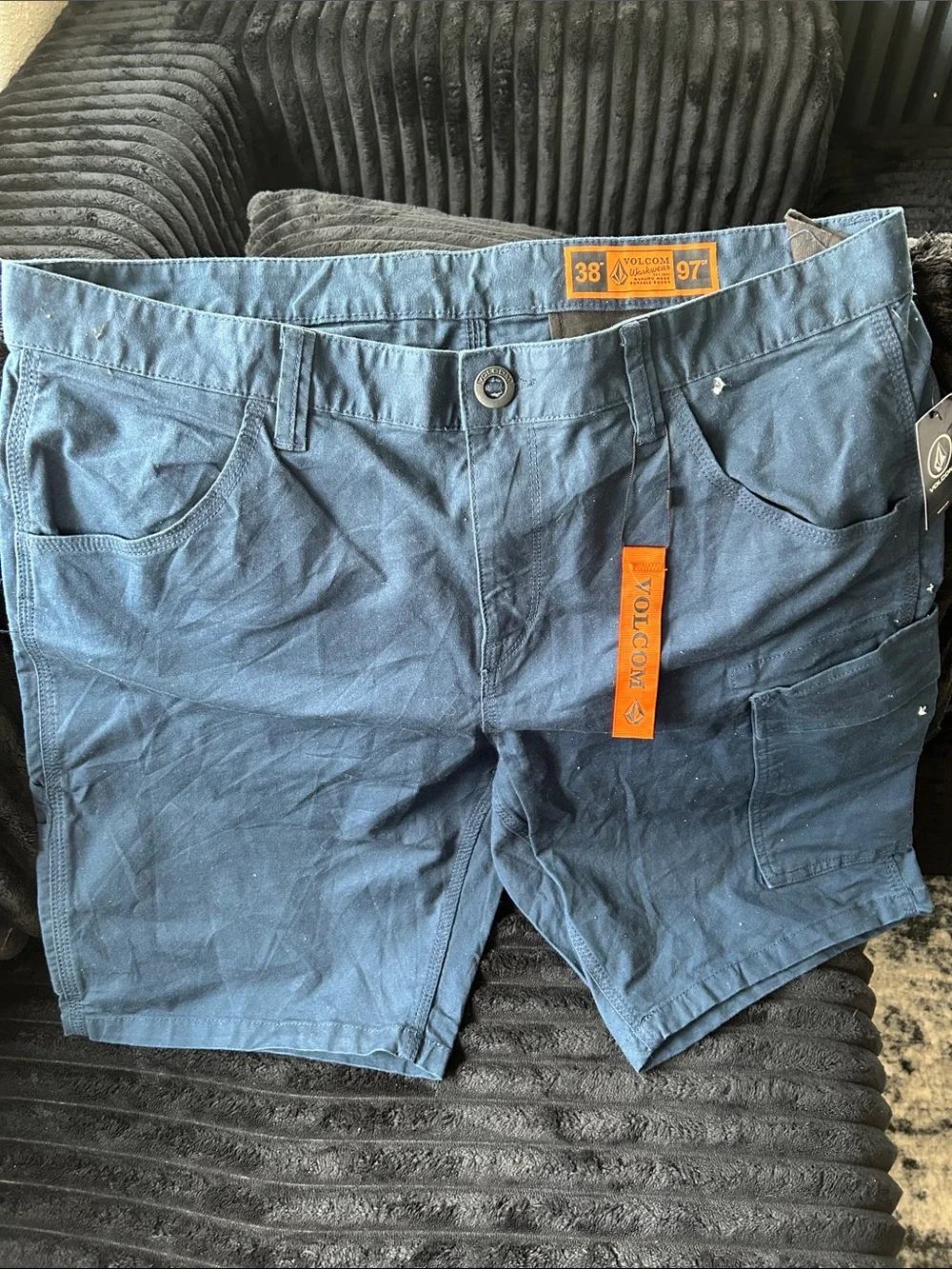 Volcom Men's Blue Cargo Shorts with Utility Pockets